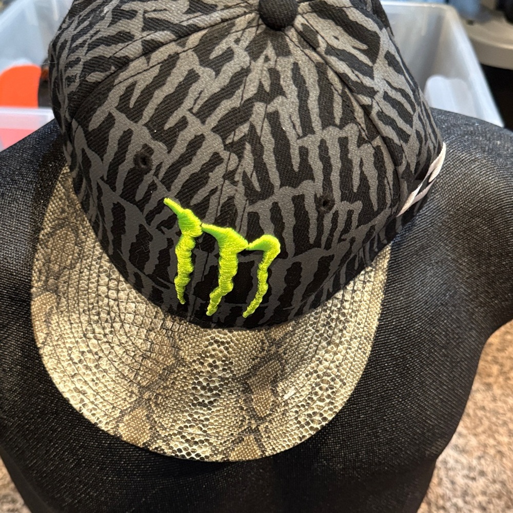 Monster Energy Black & Neon Green Snapback Hat
